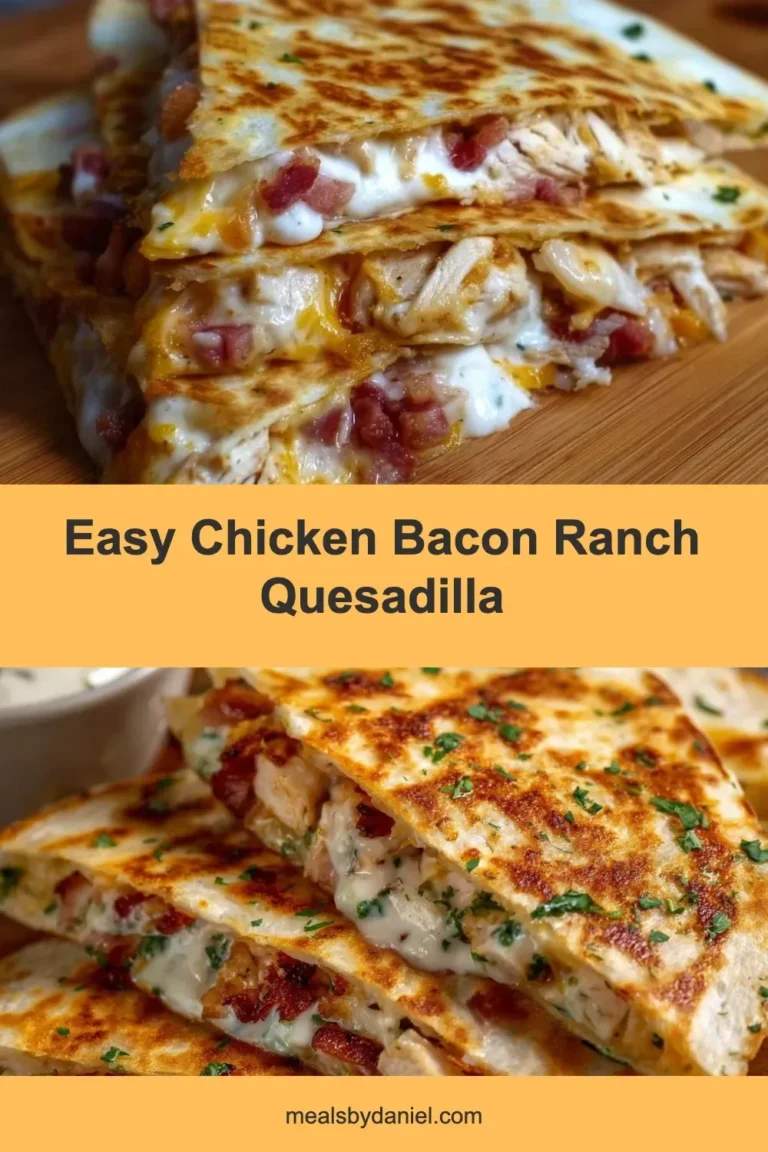 Delicious easy chicken bacon ranch quesadilla ready to serve