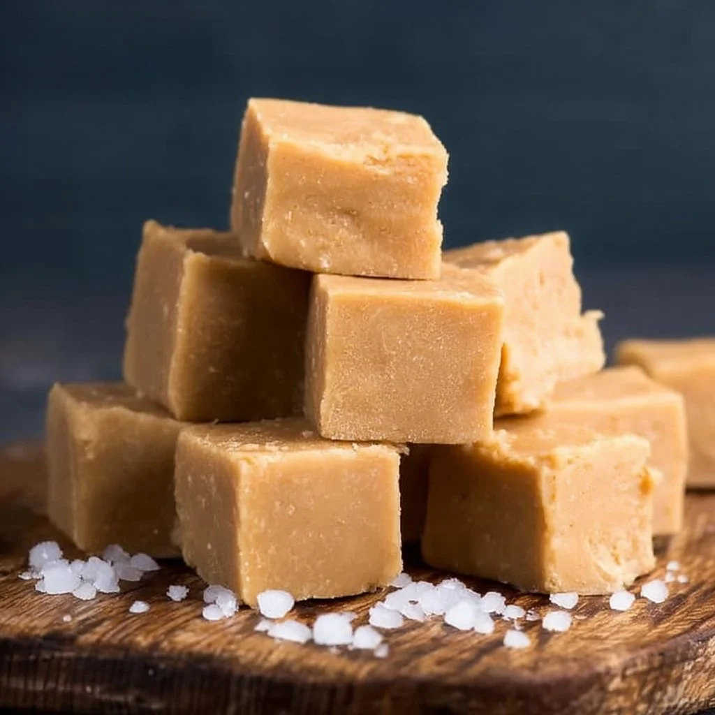 Deliciously easy peanut butter fudge squares on a plate