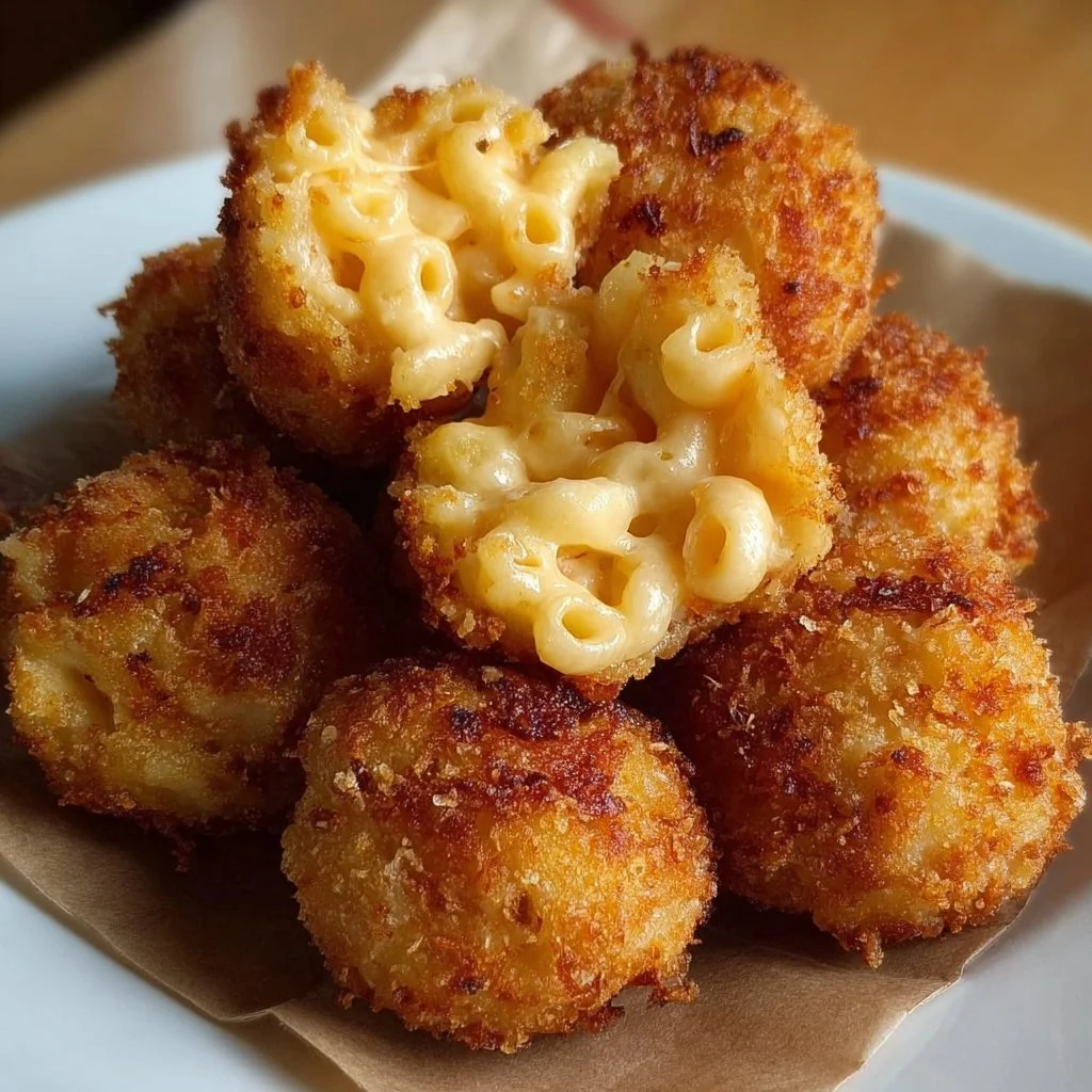 Delicious Fried Mac and Cheese Bites ready to be enjoyed