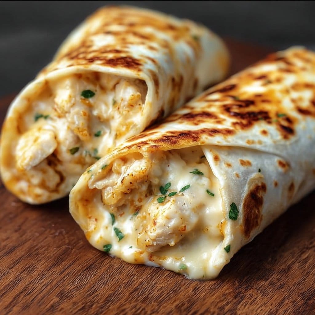 Cheesy Chicken Garlic Wraps