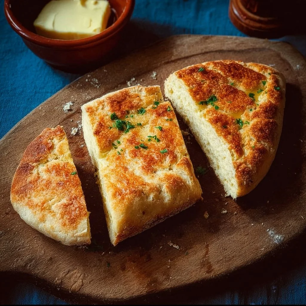 Gluten Free Irish Potato Bread fresh out of the oven, golden and fluffy