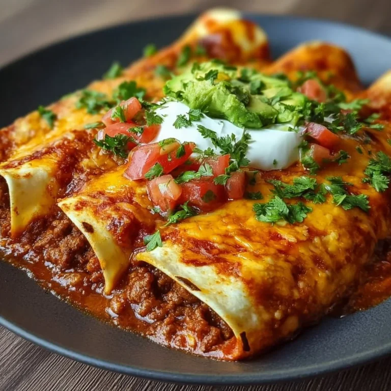 Ground beef enchiladas served with cheese and fresh toppings