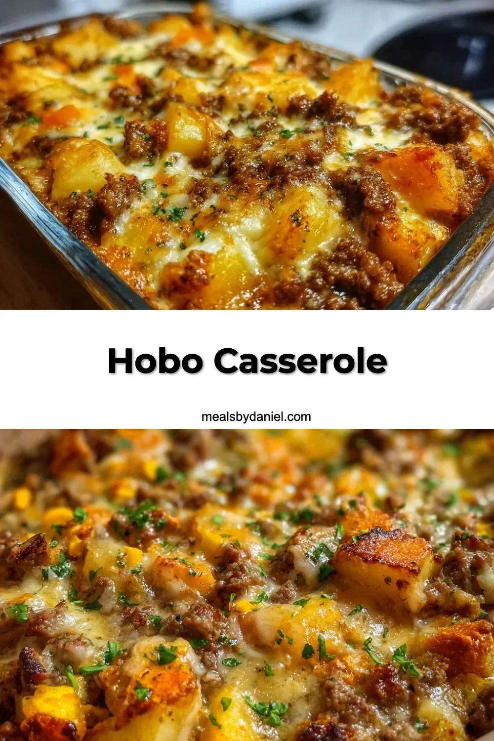 Delicious Hobo Casserole served in a rustic dish, showcasing its hearty ingredients.