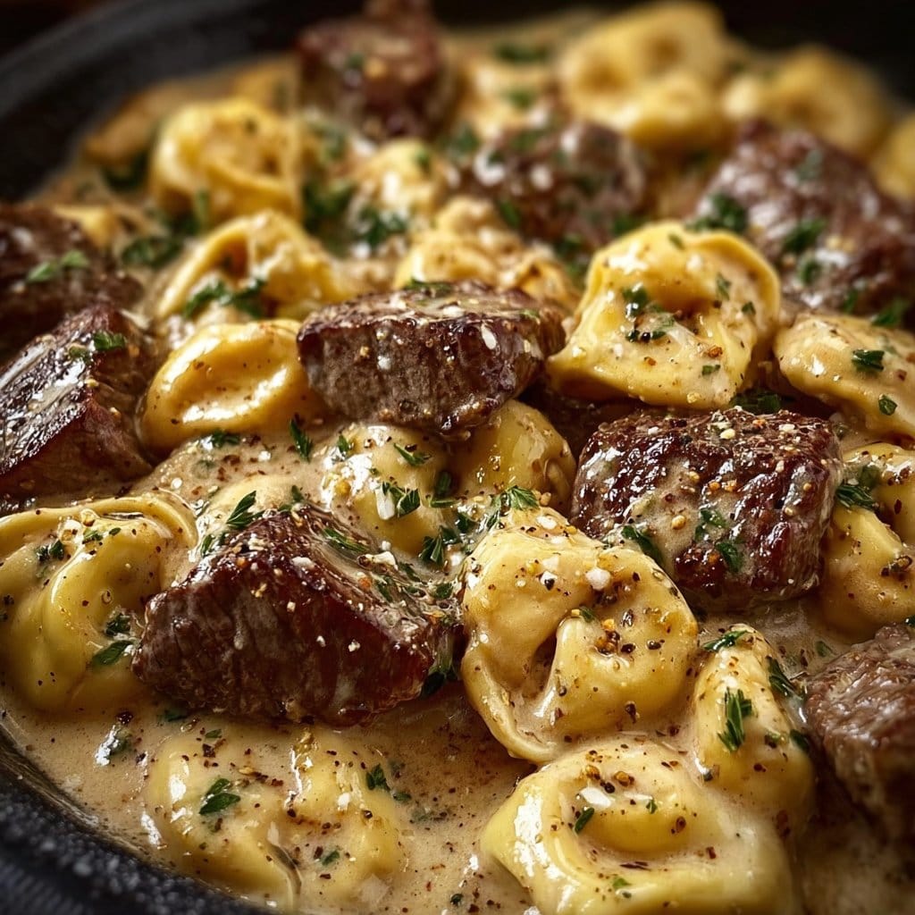 Cracked Garlic Steak Tortellini in Creamhouse Sauce Bliss