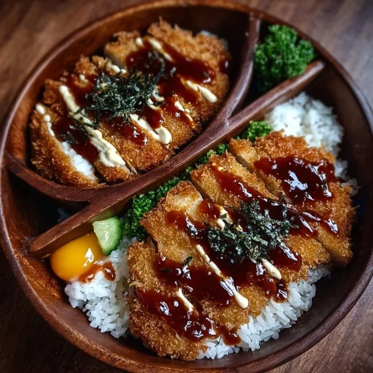 Delicious Japanese Katsu Bowl with crispy breaded meat and rice