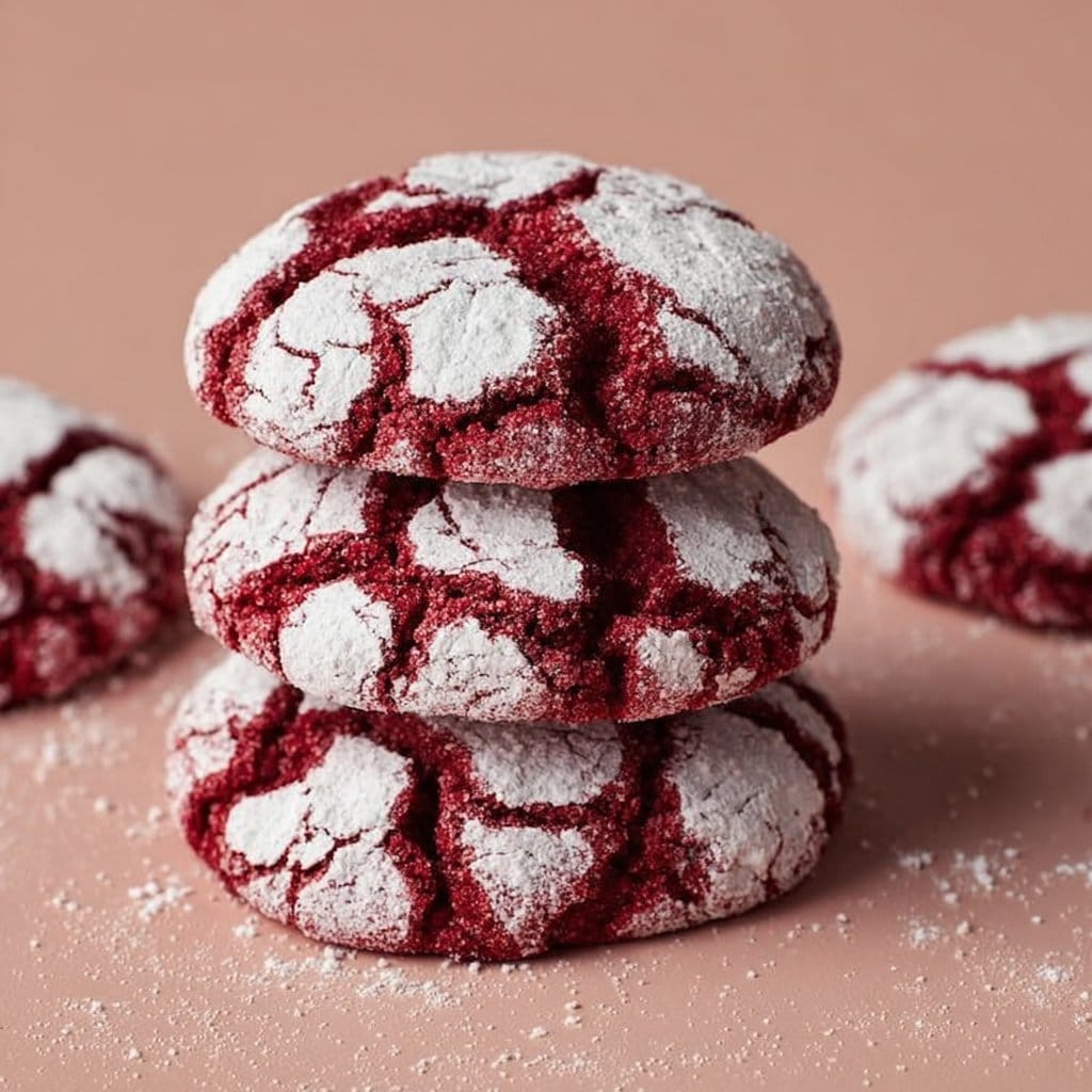 Red Velvet Crinkle Cookies