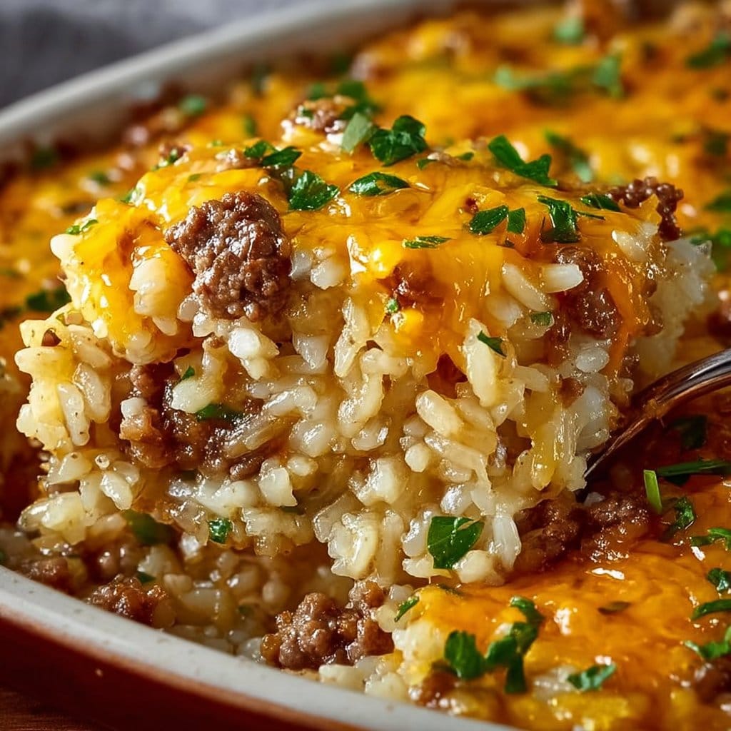 Cheesy Hamburger Rice Casserole