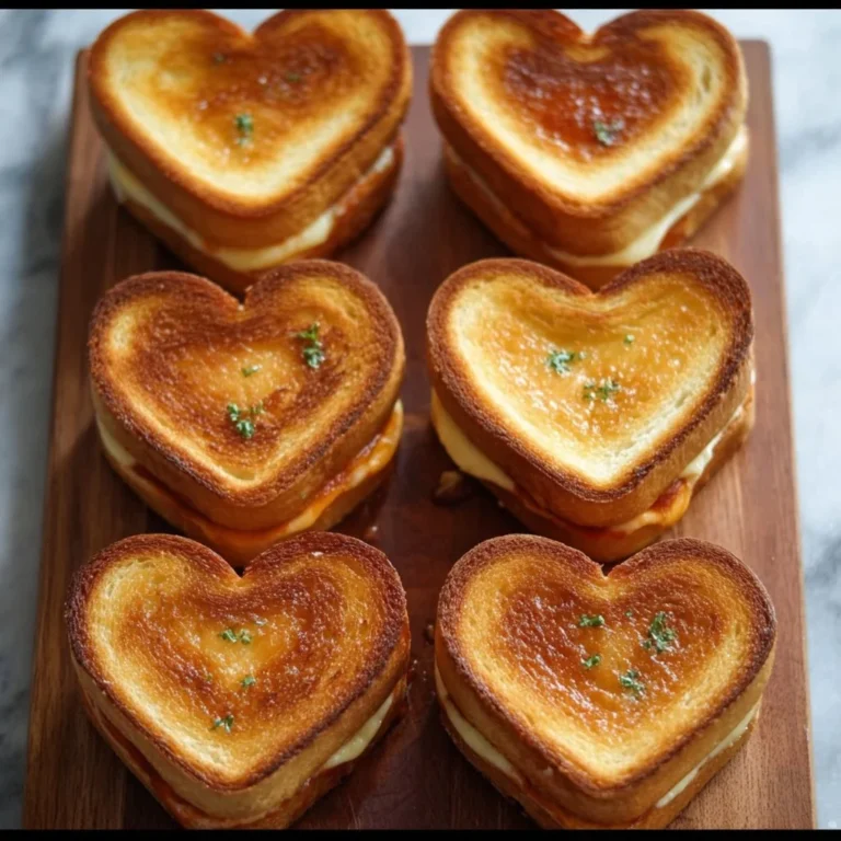 Mini Grilled Cheese Hearts arranged on a plate, perfect for meals and snacks.