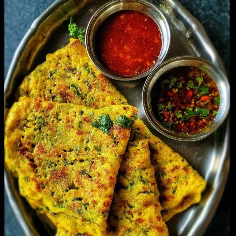 Delicious Moong Dal Pancakes served with chutney for a healthy meal