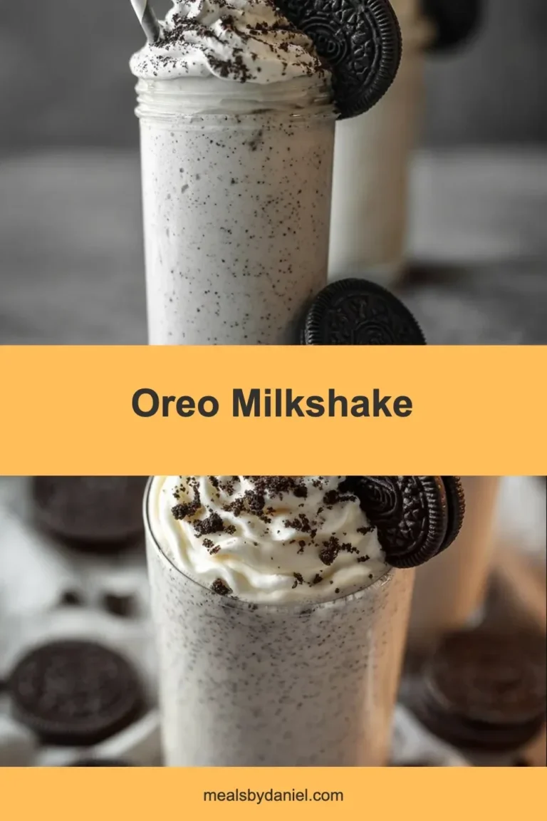 Delicious Oreo Milkshake topped with whipped cream and crushed Oreos