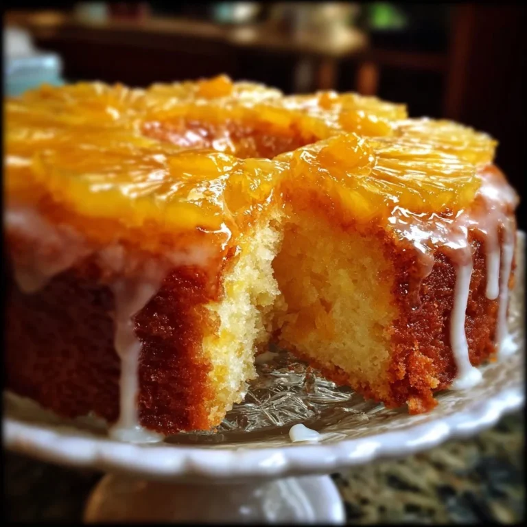 Delicious Pineapple Heaven Cake with tropical flavors and whipped cream topping.