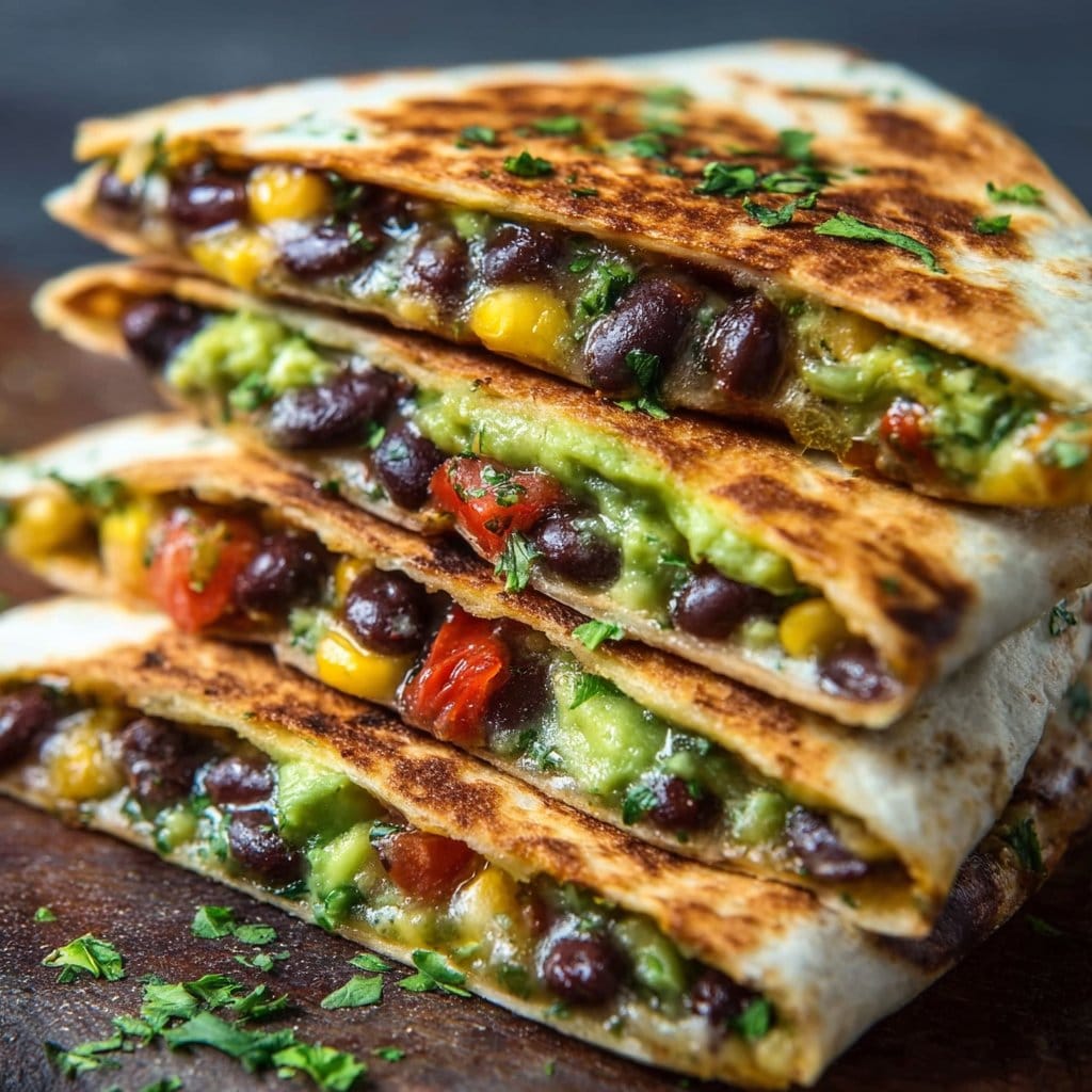 Vegan Quesadillas with Black Beans and Avocado