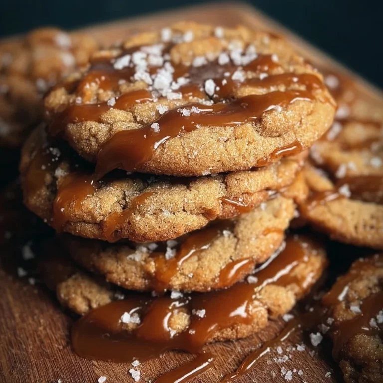 Freshly baked salted caramel cookie with a sprinkle of sea salt