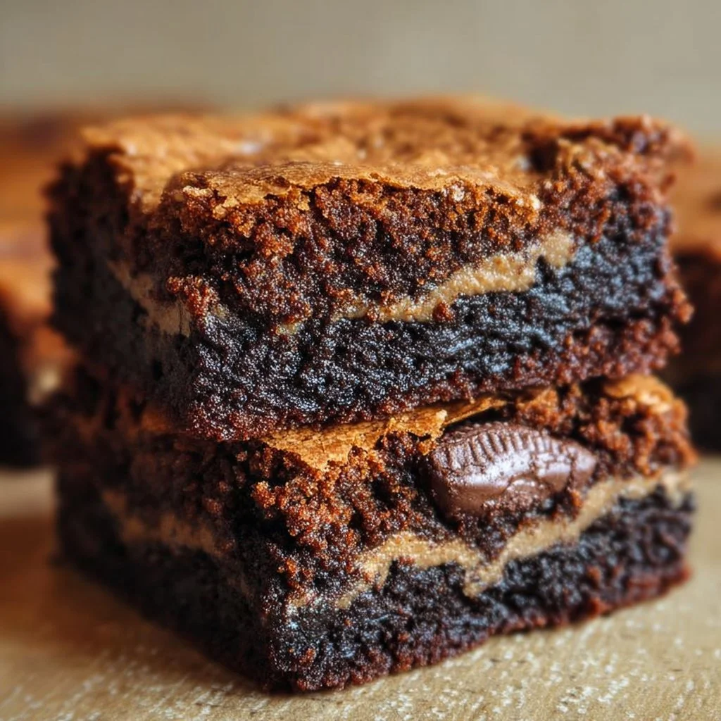 Delicious homemade slutty brownies with layered cookie and brownie mix