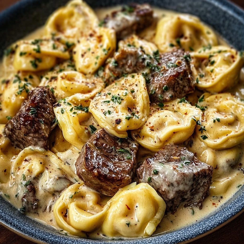 Cracked Garlic Steak Tortellini in Creamhouse Sauce Bliss