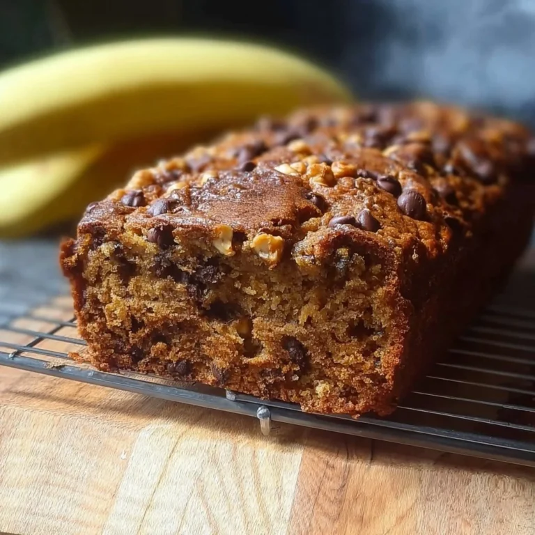 Delicious vegan and gluten-free healthy banana bread on a wooden table