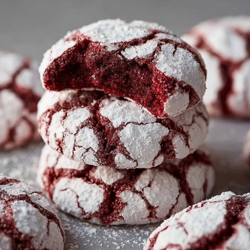 Red Velvet Crinkle Cookies