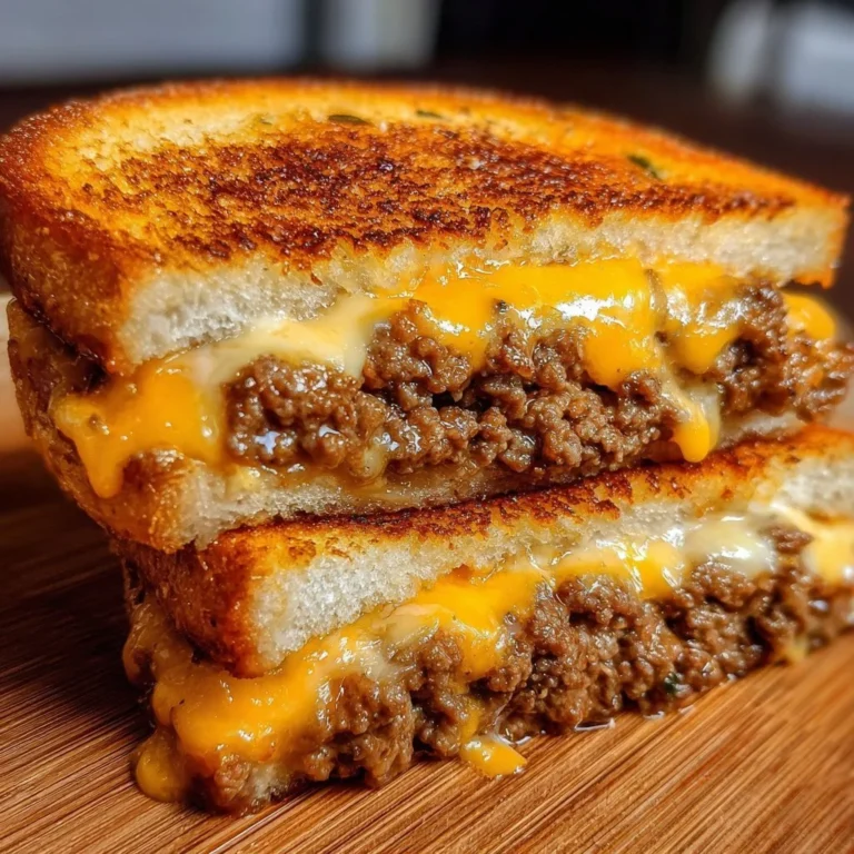 Ultimate Cheesy Ground Beef Melt topped with melted cheese and flavorful seasonings
