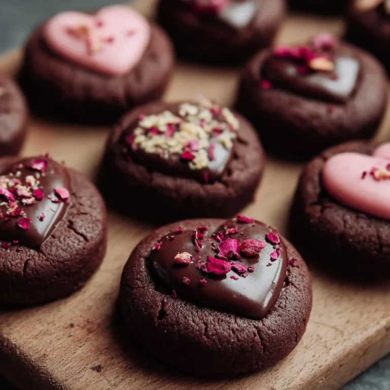 Delicious Valentine ganache cookies with rich chocolate filling