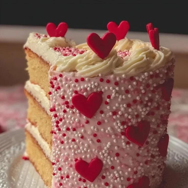 A beautifully decorated Valentine's Day Cake with heart-shaped designs and roses.