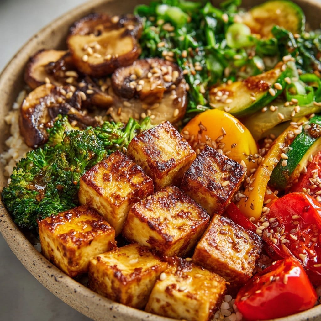 Baked Tofu and Veggie Bowl