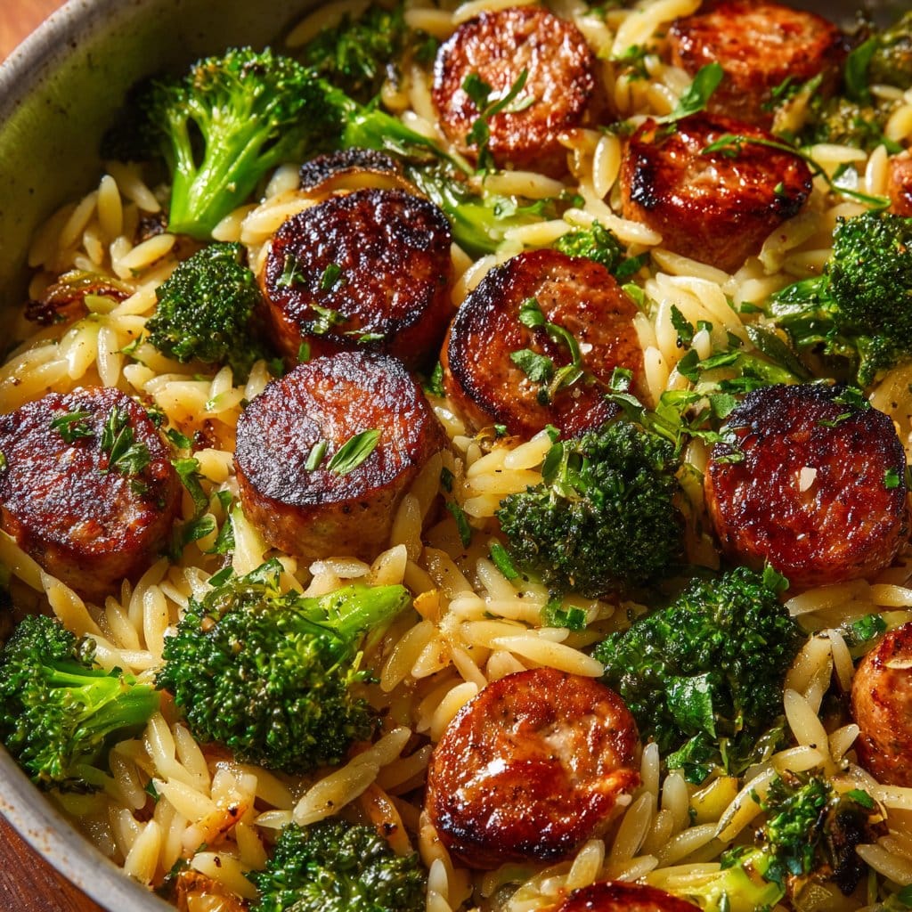 Chicken Sausage and Broccoli Orzo