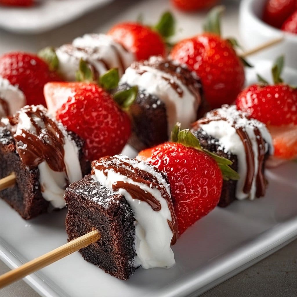 Sweet Strawberry Brownie Kabobs