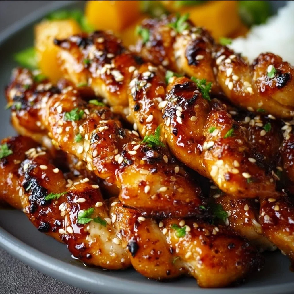 Asian Mango Glazed Chicken Twists