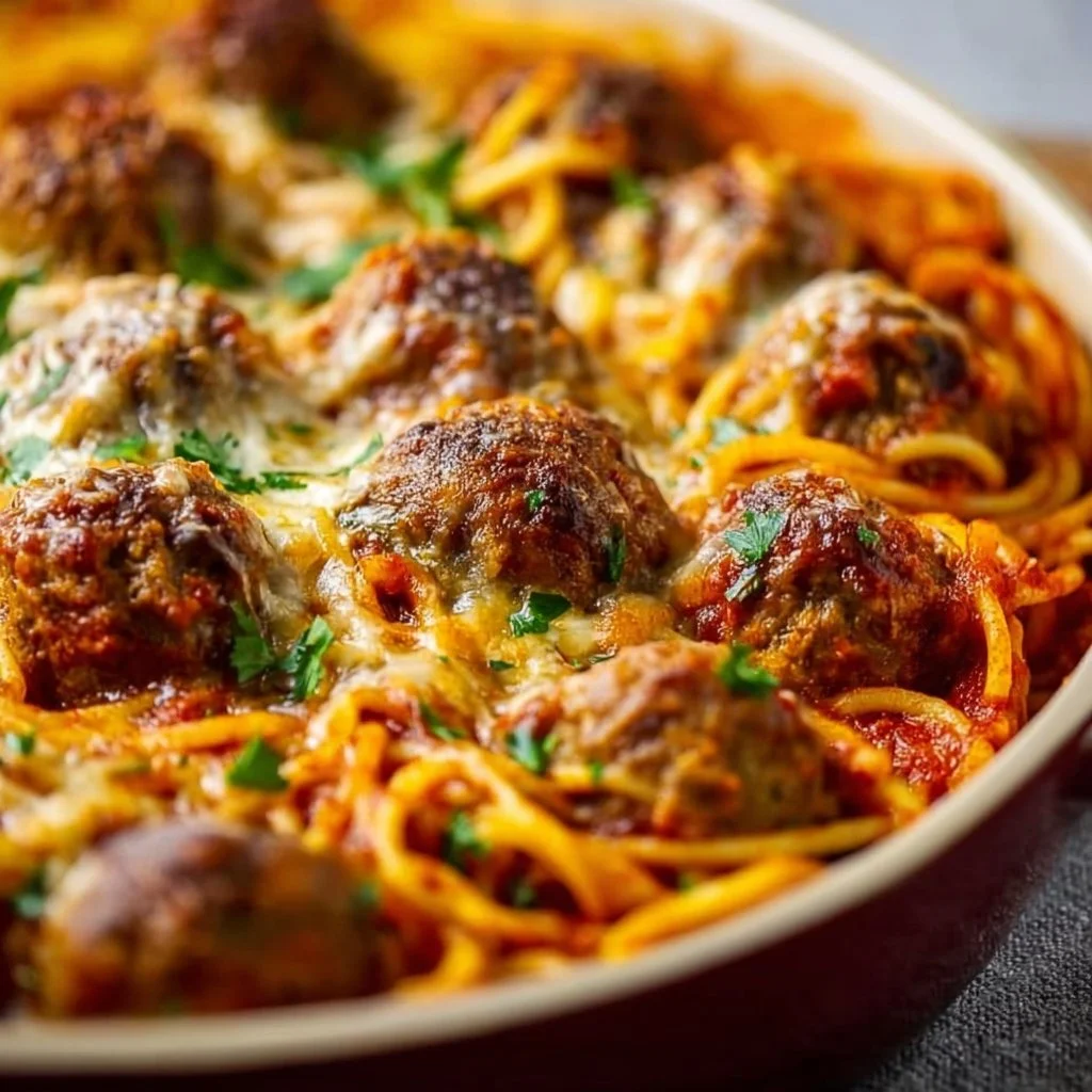 Baked Spaghetti Meatballs
