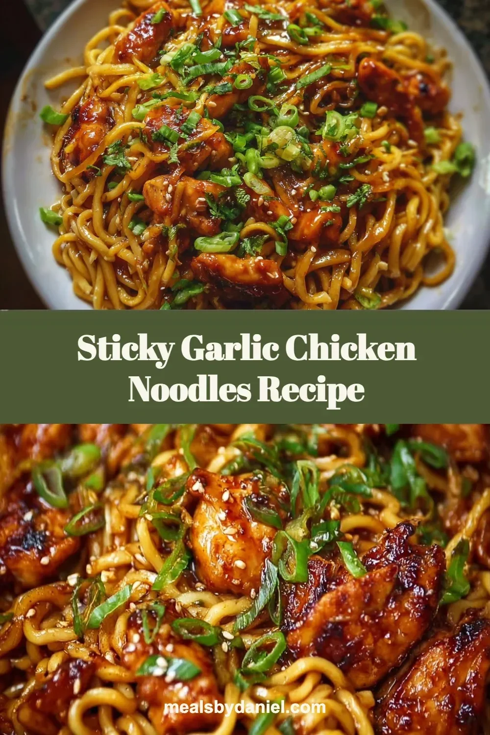 Sticky Garlic Chicken Noodles Recipe