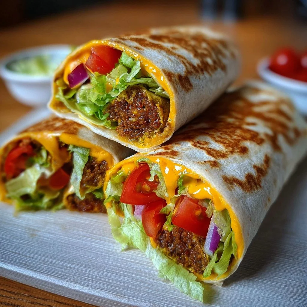 Vegan Cheeseburger Wraps