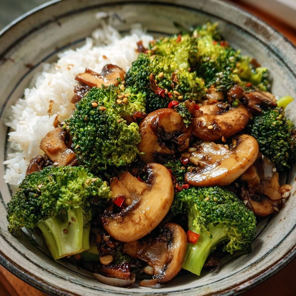 Vegan Broccoli and Mushroom Stir Fry