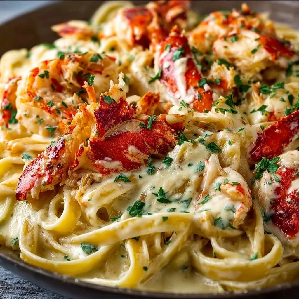 Cajun Seafood Alfredo with Lobster and Crab