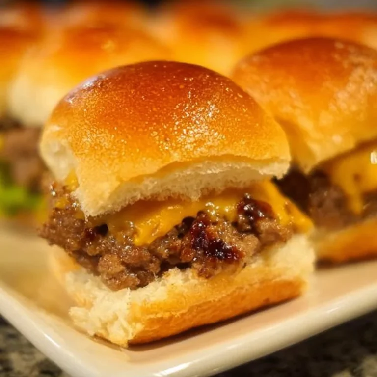 Delicious cheeseburger sliders served on a platter
