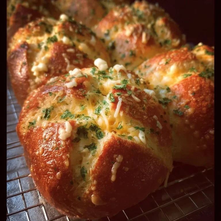 Cheesy stuffed garlic bread rolls fresh out of the oven