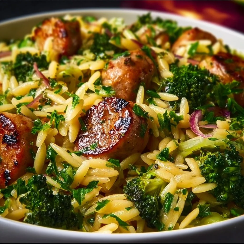 Chicken Sausage and Broccoli Orzo