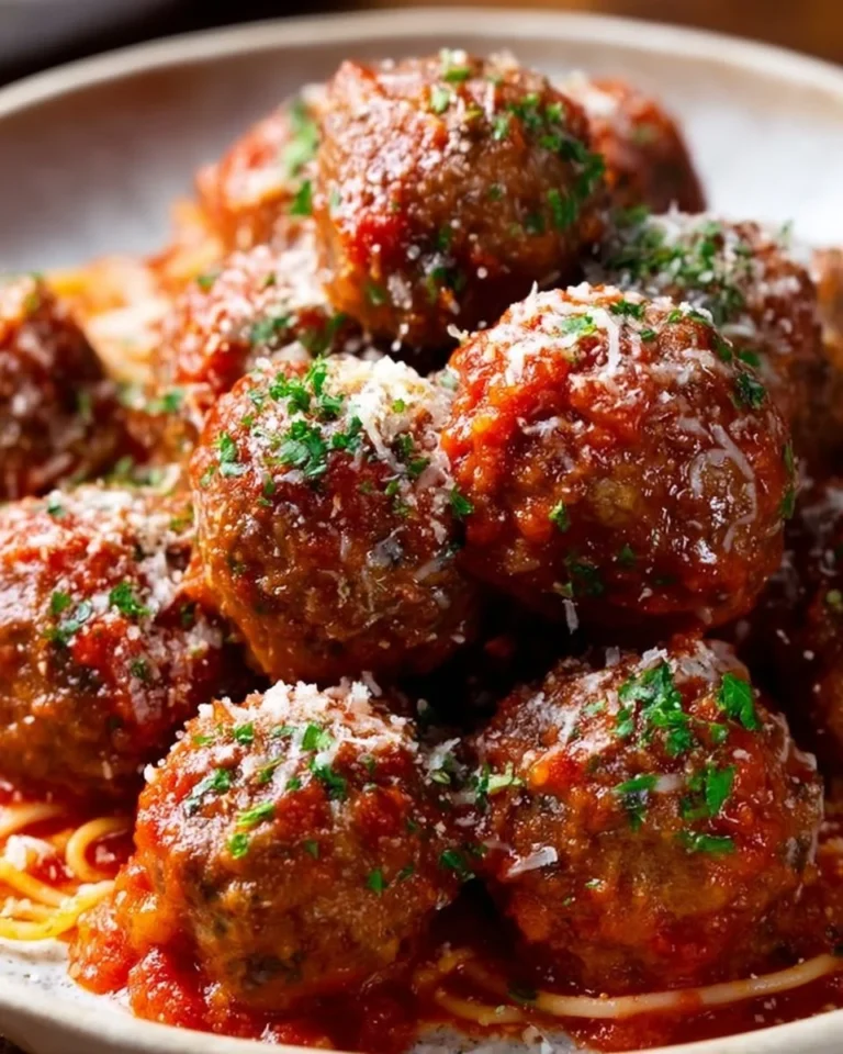 Delicious classic Italian meatballs served with marinara sauce