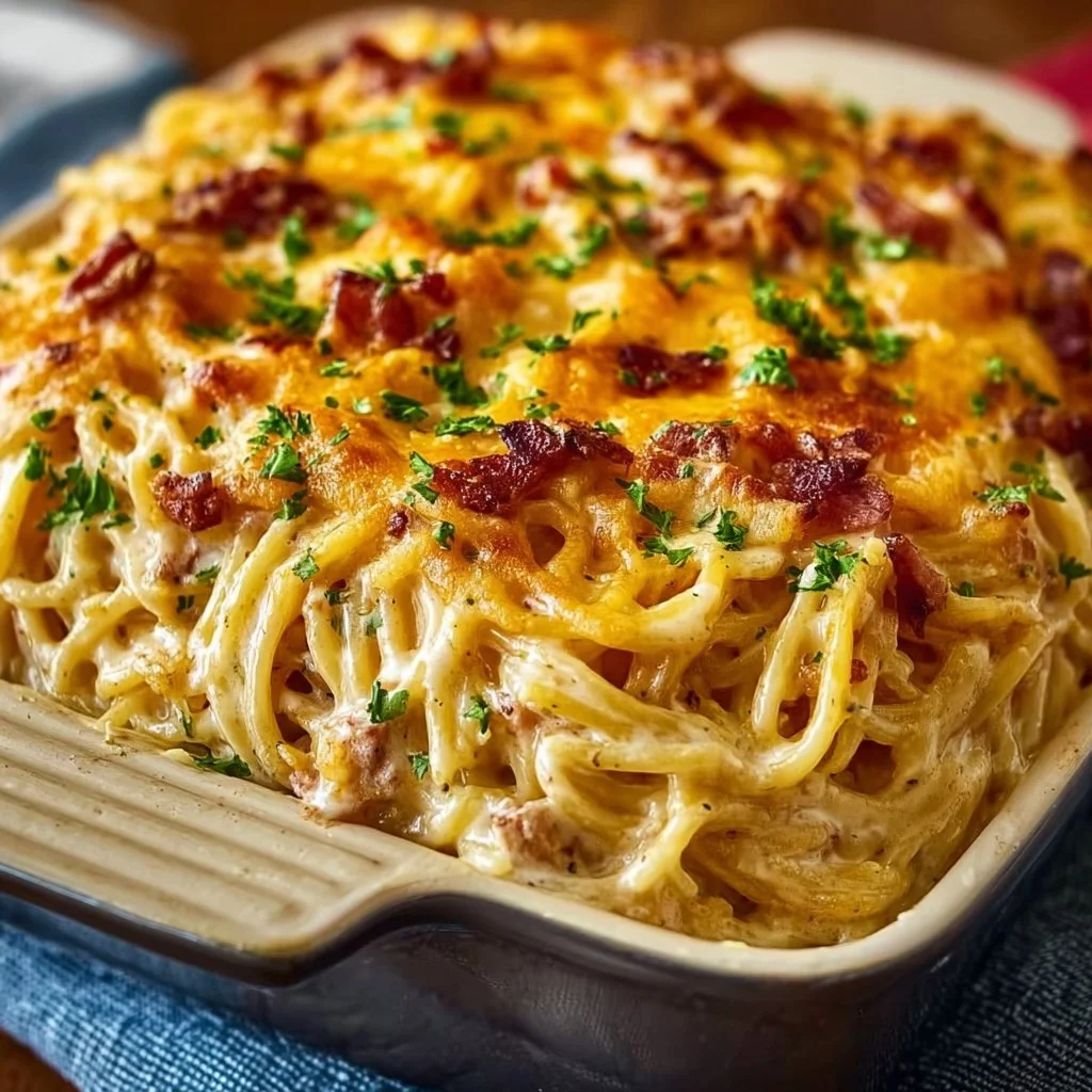 Creamy Southern Spaghetti Bake