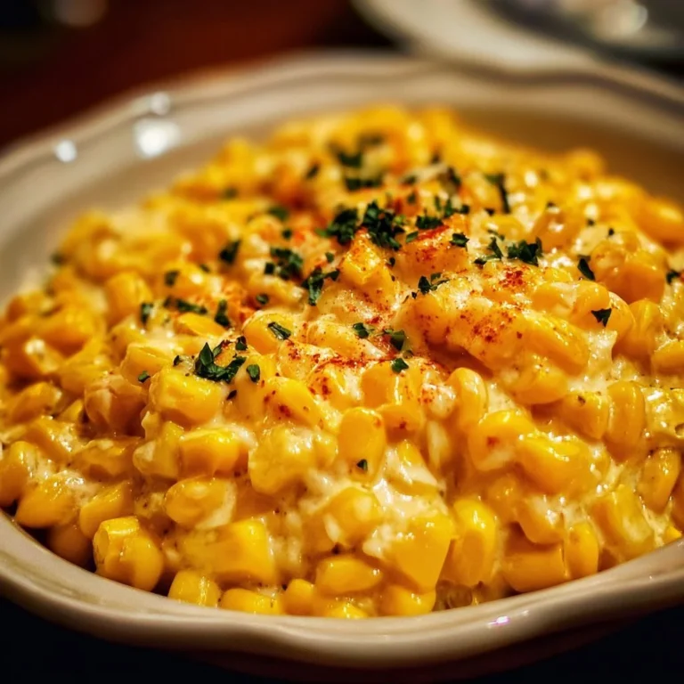 Creamy Thanksgiving corn dish served on a festive table for the holiday