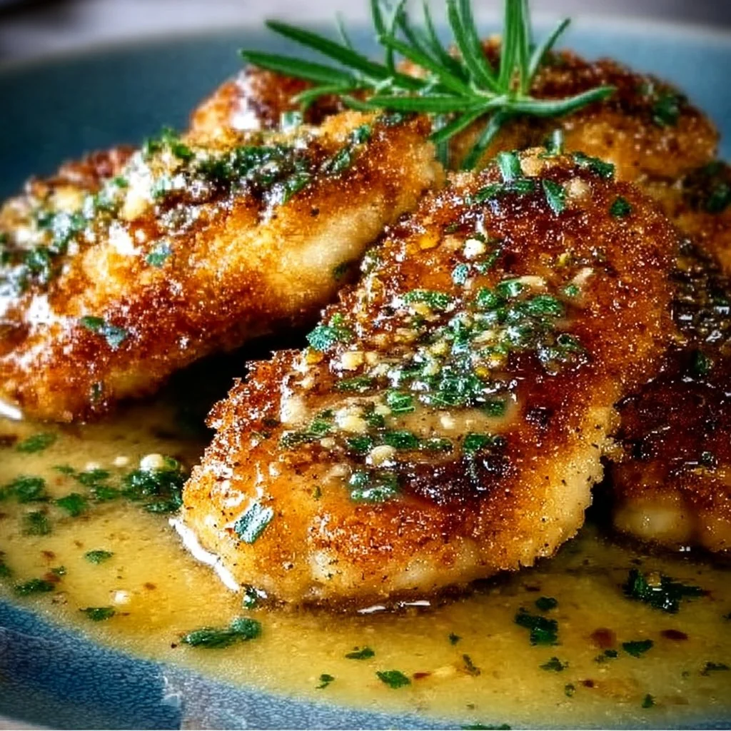 Crispy Italian Chicken Christopher with Garlic Butter Sauce