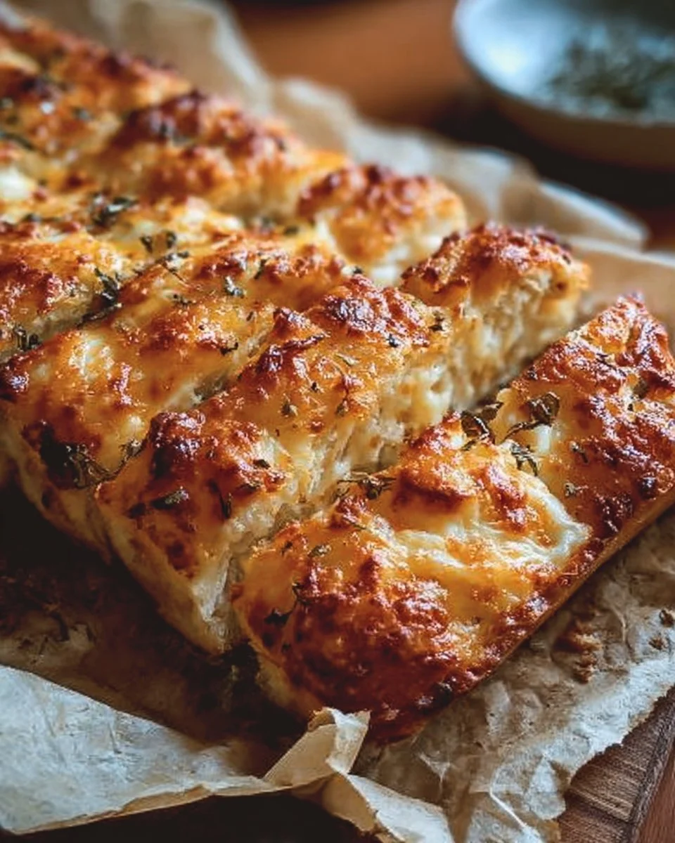 Deliciously cheesy bread fresh out of the oven, perfect for sharing and snacking.