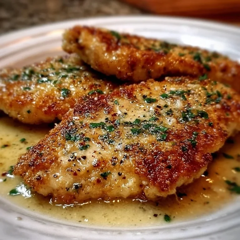 Delicious easy Longhorn Steakhouse Parmesan Chicken recipe plated with herbs.