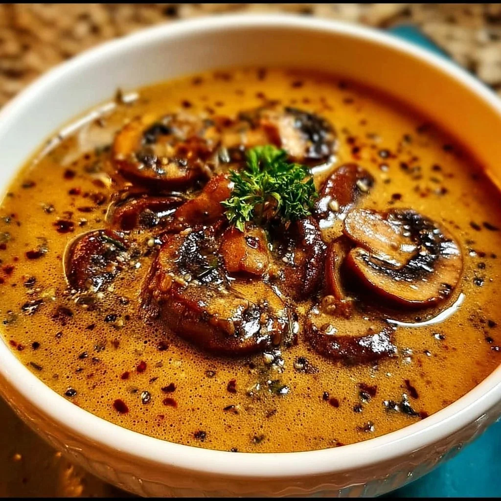 Delicious easy mushroom gravy served over mashed potatoes