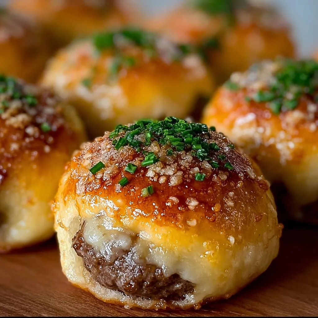 Garlic Parmesan Cheeseburger Bombs