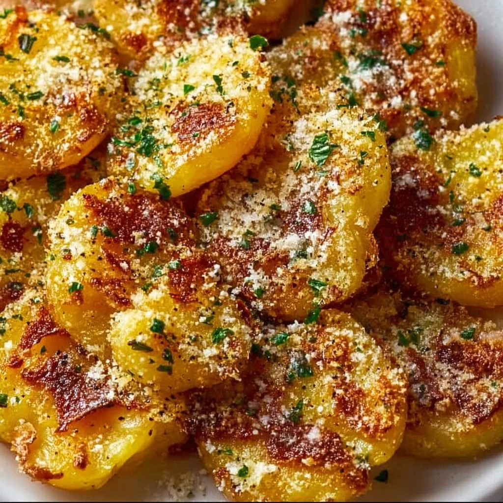 Garlic Parmesan Smashed Potatoes