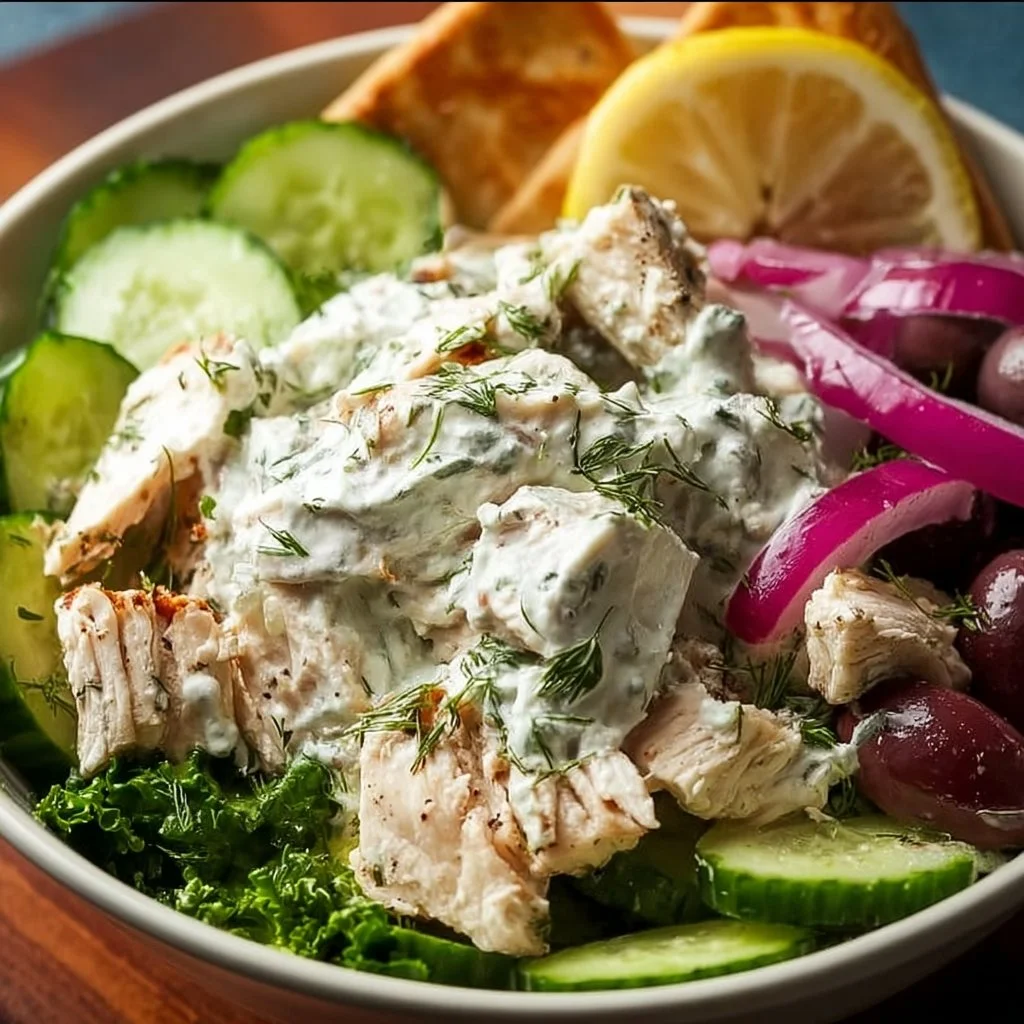 Greek Tzatziki Chicken Salad Bowl