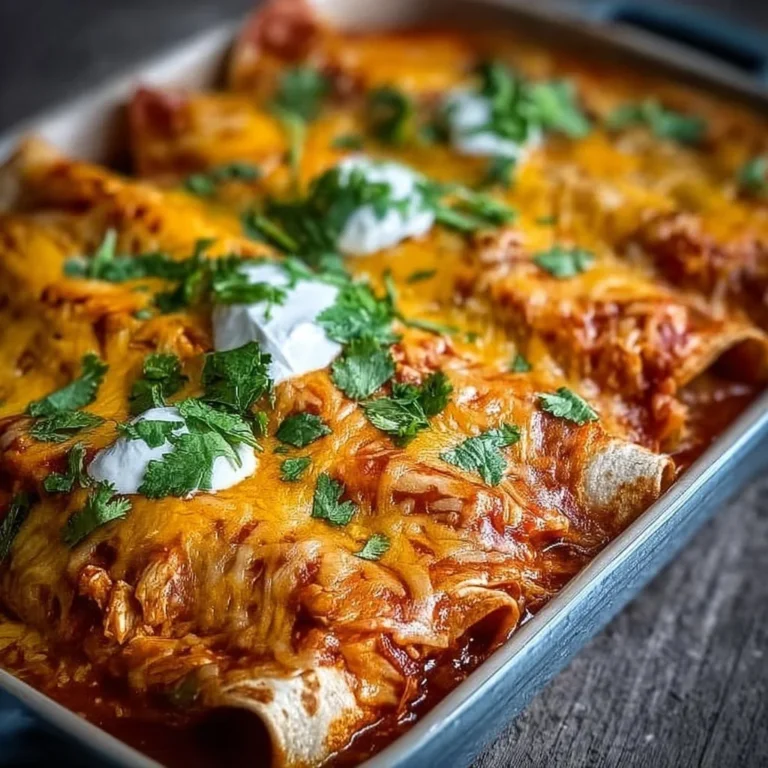 High protein chicken enchiladas with cheese and salsa in a dish