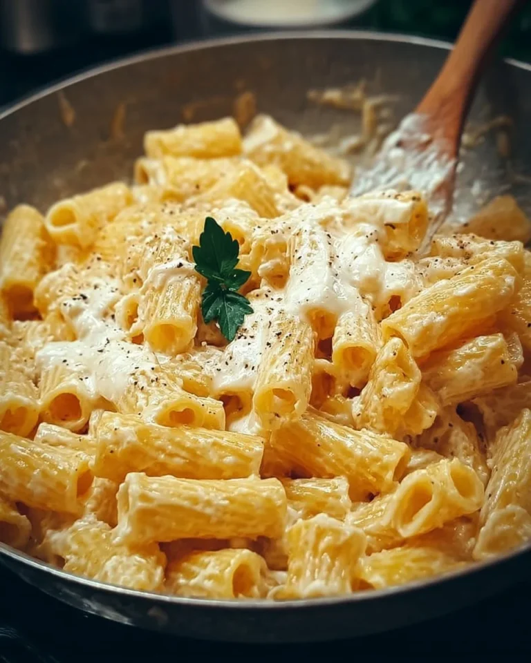 Creamy ricotta pasta served in a bowl with fresh herbs and cherry tomatoes