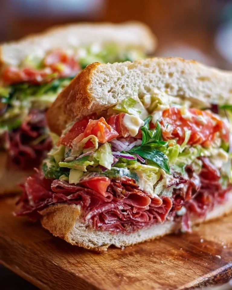 Italian Grinder Salad Sandwich with fresh ingredients and savory flavors