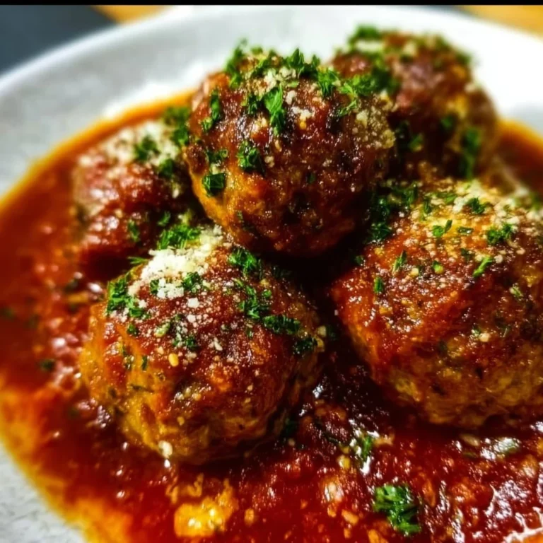 Delicious Keto Italian Meatballs served with rich marinara sauce
